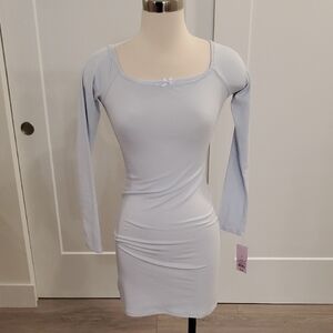 Wild Fable Light Blue Long Sleeve body con mini Dress Size S new with tags